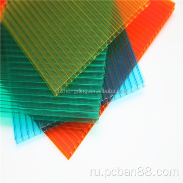 ПК прозрачный поликарбонатный полой лист с защитой от ультрафиолета